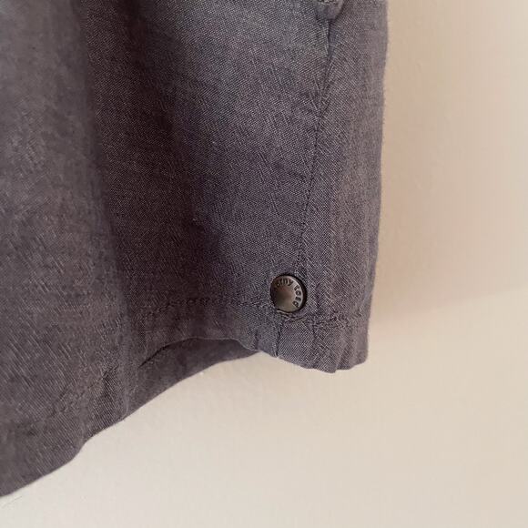 Organic Cotton Tunic Top L Gray Minimalist Boho 3/4 Sleeve Sustainable Roll Tab - Picture 7 of 11